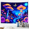 SparkLia Fantasy Wonderland Mushroom Tapestry Neon Butterfly Glowing Flower Wall