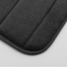 Lifup Soft U-Shaped Bathroom Rug, Memory Foam Bath Mat, Non Slip Water Absorption Dry Fast Toilet Mat, Bathroom Floor Mat Black 1.3 x 1.6 Feet