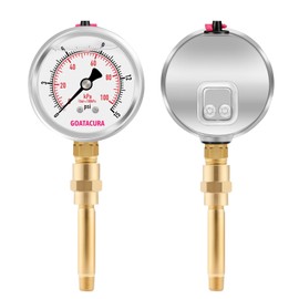 GOATACURA - Kit de medidor de aire lleno de glicerina pesada de 0-15 psi para calentador, tamaño de esfera de 2-1/2 pulgadas, con alta precisión, para medir calentadores portátiles de baja presión