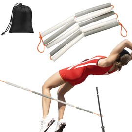 High Jump Bungee Cord with Storage Bag, Multi-Color Elastic Foam Crossbar 7.8ft, High Jump Training Equipment for Beginners Athletes, Portable Track and Field Jumping Practice Accessory