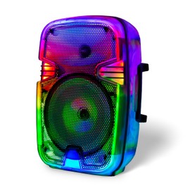 Coby Light-Up Bluetooth Speaker, Wireless Portable Speaker with Full-Color Light Body, Built-in Mic Input, FM Radio, Karaoke Box, Rechargeable Battery, Micro USB Port, TF Card Reader, 11-Hour Play