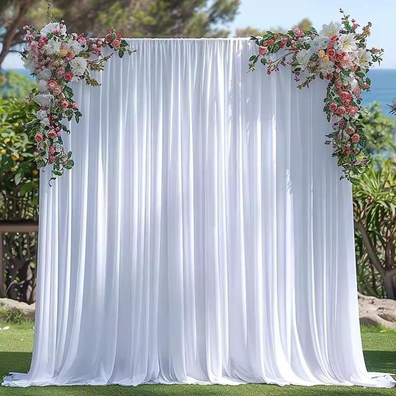 White Ceiling Drapes for Weddings and Parties – Polyester Backdrop