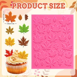 FYSUIMU Fall Leaves Fondant Mold Autumn Maple Leaf Silicone Mold Chocolate Candy Mould for Kitchen Crafts Baking Thanksgiving Party Decor Supplies