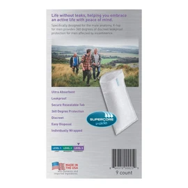 X Top for Men Incontinence Pouch, Level 3, Pack/9