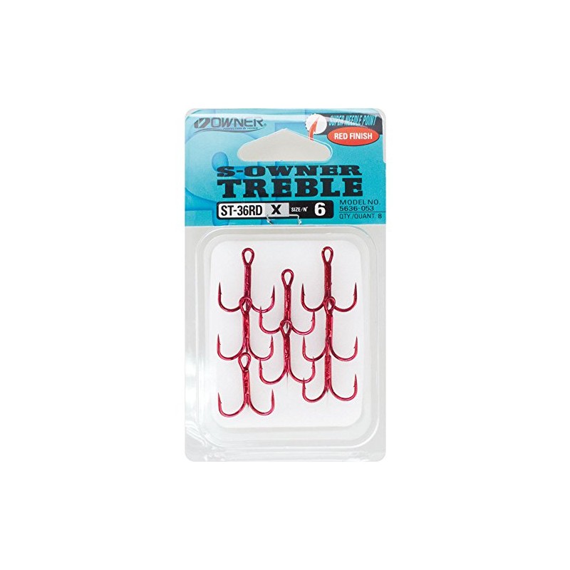 Owner ST-36RD Red Trebles Size 6