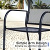 Patio Dining Chairs Set of 2, Black Stackable Outdoor Dining