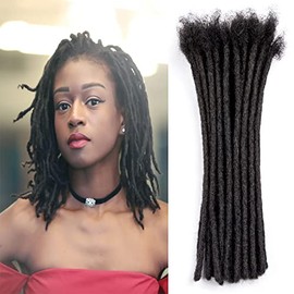 Originea 100% Real Dreadlock Extensions Human Hair for Man/Women Full Head Handmade 0.8cm Thickness Can Be Dyed and Bleached Dreadlocks Bulk Permanent Loc Extensions with Needle and Comb (12 Inch 60 Strands, 1B# 0.8cm)