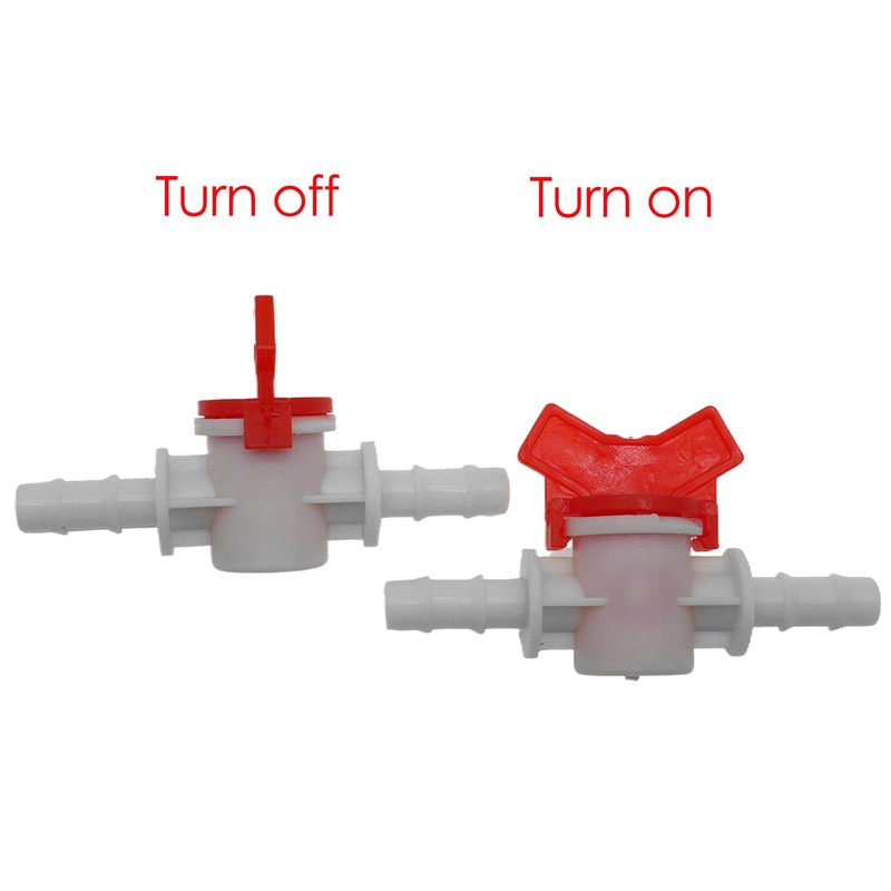HLGHLG Premium 2-Pack 3/8-Inch ID Barbed Ball Valve In-Line Shut-Off