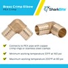 SharkBite 1-1/4 Inch Crimp 90 Degree Elbow, Brass Plumbing Fitting,