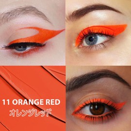 FOMIX Multi-Color Eyeliner Liquid Waterproof Colored Eyeliner Long Lasting, Ultra Fine Point and Smear Resistant Glitter Liquid Eyeliner Waterproof (11# Orange Red)