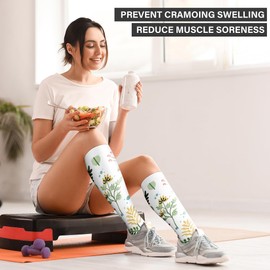 Compression Socks Women & Men 4 Pairs Circulation Support Socks for Nurses, Flight, Travel, Running