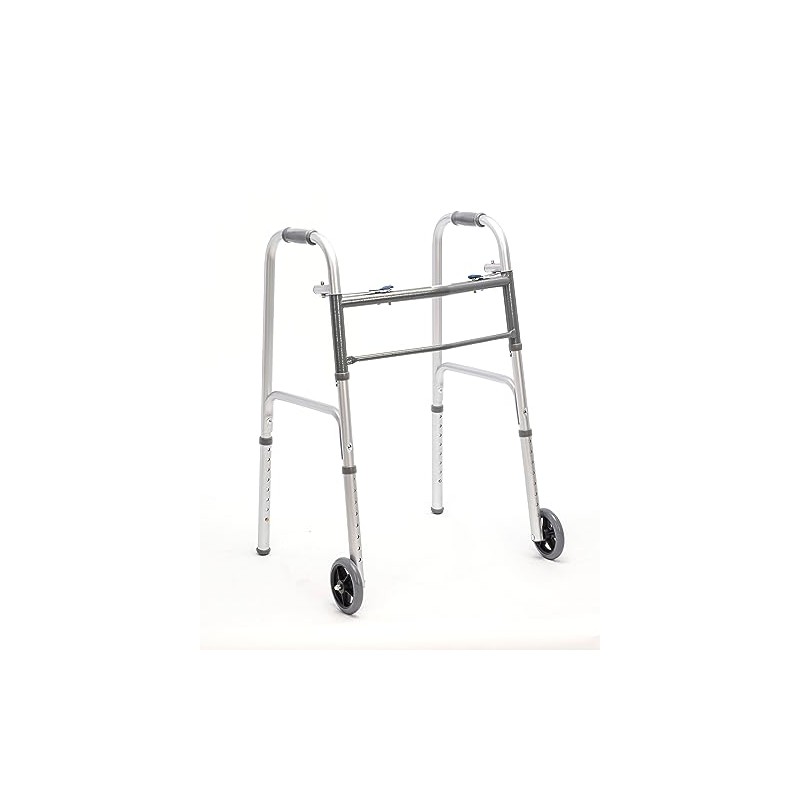 Med Mart Folding Aluminum Front-Wheeled Rolling Walker Includes Two 5-Inch