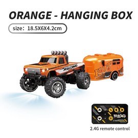 Hotfree 1/64 Mini RC Monster Truck, Metal Off-Road Stomper with RV, 2.4GHz Remote Control, USB-C Rechargeable, All-Terrain Racing Car for Kids, Boys & Dads, Indoor & Outdoor Fun, Perfect Birthday Gift - Color: B-7521