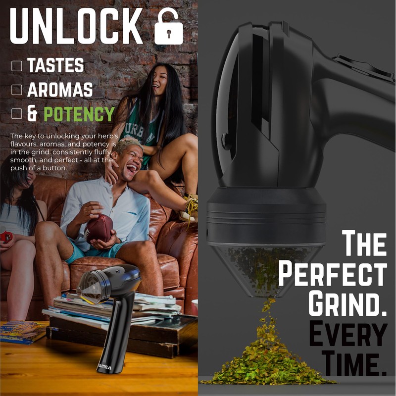 Mamba Lite 0.75g Black All-Plastic Head USB Electric Herb Grinder.