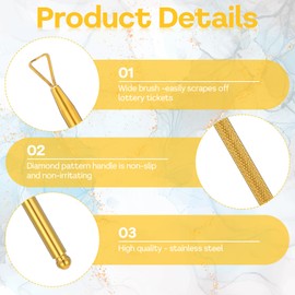 BOHUIZ 3 Pcs Lottery Ticket Scratcher Tool, Metal Scratch Off Tool Lottery Scratcher Tool Lottery Ticket Holders Multi-Use Lotto Scratcher Tool Save Arthritic Hands for Lottery Ticket Stickers Labels