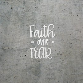 Transparent Decal Stickers of Faith Over Fear Arrow (White) Premium Waterproof Vinyl Decal Stickers for Laptop Phone Accessory Helmet Car Window Mug Tuber Cup Door Wall Decorati ANDSKUS014961WH080322