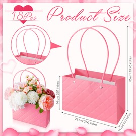 TaoBary 18 Pcs Flower Boxes for Arrangements Floral Gift Bouquet Bags Waterproof Kraft Paper Purse with Handles for Valentines Mother's Day Wedding Anniversary Supplies