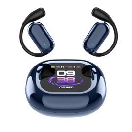 AbuMart Q16S Pro AI Bluetooth 5.4 Translation Earbuds, 80H Battery, Touch Display Case, IPX6 Waterproof, Open-Ear Sport Headphones, 100+ Languages, Wireless Earphones for iOS & Android