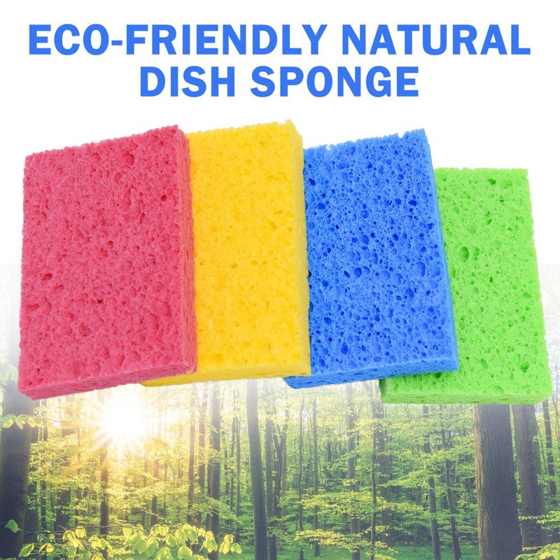 YoleShy 48 Pack Sponges Kitchen Natural Compressed Cellulose Sponges Durable