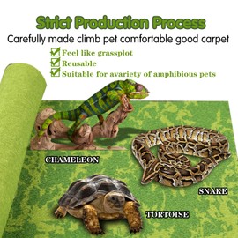 MCLANZOO Reptile Carpet, 36 * 18in Pet Terrarium Liner,Reptiles Cage Mat/Substrate for Snakes, Chameleons, Geckos ands Kitchen Use(2sheets) with Tweezers Feeding Tongs