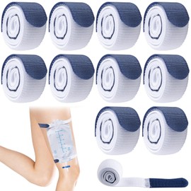 Pack of 10 Catheter Strap, Urine Bag Holder, Catheter Leg Bag Holder, Fixing Straps for Catheter, Catheter Attachment Strap, Leg Adjustable Attachment Strap for Catheter Urine Bag Hose