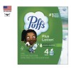 Puffs Plus Lotion Facial Tissue 4 Cube Boxes Pack Gentle
