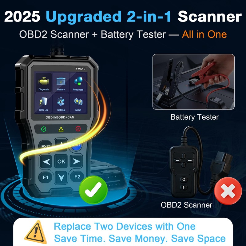 AMTIFO OBD2 Scanner with Battery Tester - Check Engine Light