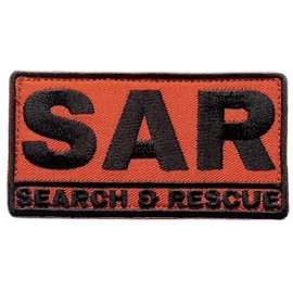 Search and Rescue Team Patch (3.5 Inch) Hook & Loop Orange SAR Badge