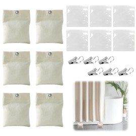 Shoyisenka 6 Pcs Outdoor Curtain Weights, Patio Curtain Sandbag with Sealed Bags and Clips, Reusable Drapery Weighted Bags for Pergola, Gazebo, Garden Curtains & Tablecloths