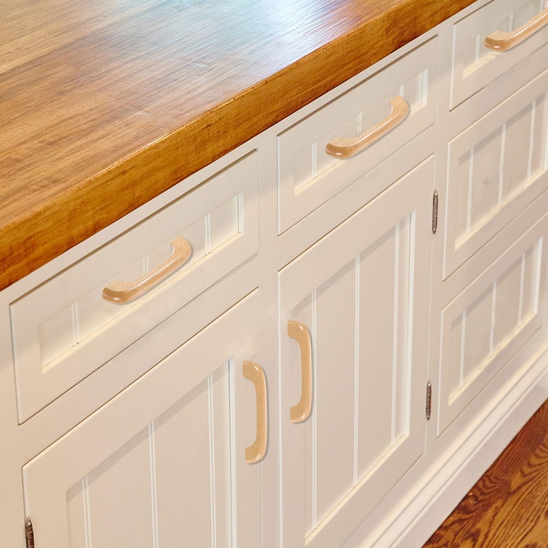 sourcing map 10Pcs Wood Drawer Pulls Handles, 96 mm/3.8" Hole