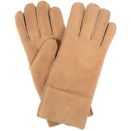 SNUGRUGS Womens 100% Genuine Sheepskin Glove - Light Brown - Medium (7")