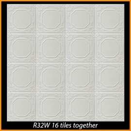 R32, Styrofoam, Glue Up, 20x20, Home Decor, Ceiling Tiles, Pack/Lot, Other Sellers Call It "Topkapi Palace", "Lisbona", "R32c" (8)
