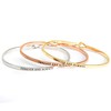 SM Inspirational Positive Message Engraved Thin Cuff Bangle Bracelets for