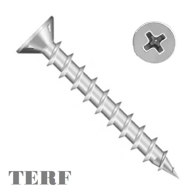 TERF® PVC Window Screw 4.3mm X 20mm Philip Drive Flat