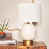 Creative Co-Op Stoneware Globe Table Lamp with Cream Crackle Glaze