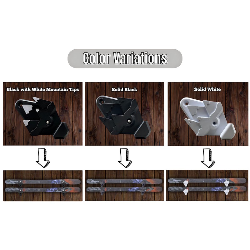 Innovative 3D Printing Snow Ski Wall Mounts with Gear Hooks