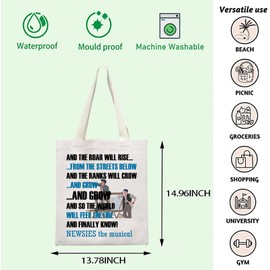 NEWSIES Inspired Tote Bag Musical Theatre Lover Gift Newsies Broadway Musical Themed Handbag Musical Inspired Gift (ROAR WILL RISE CA)