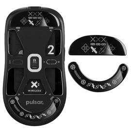 immoenuc Glass Mouse Skates for Pulsar X2 & X2V2 & X2H & X2A Wireless Gaming Mouse Feet Pads Smooth Durable Game Mice Accessories Slimmer Toughened Glass Fabrication (Printing Pattern)