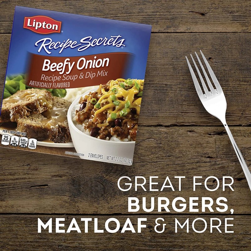 Lipton Soup Recipe Secrets Beefy Onion Mix 2.2 Ounce (Pack