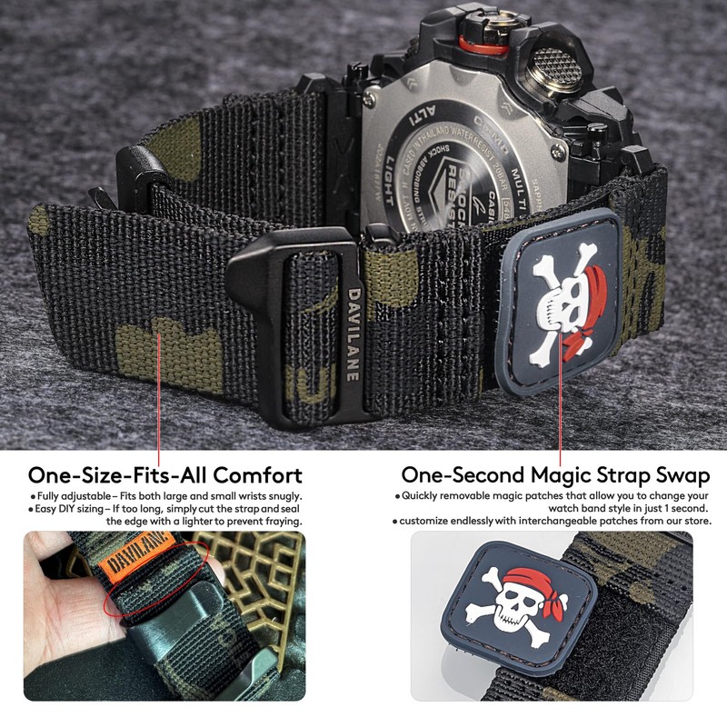 DAVILANE Nylon Military Watch Band for Casio G-shock GWG-1000 GWG1000,