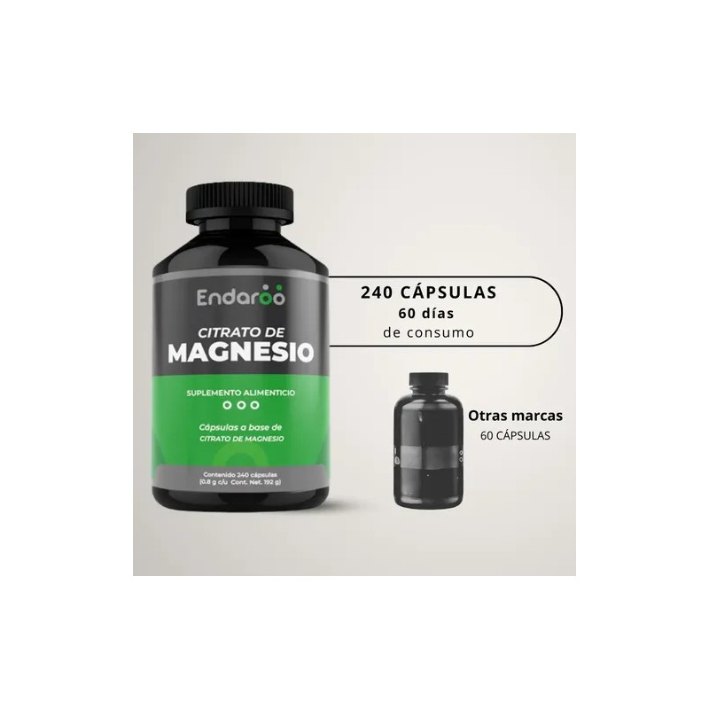 Citrato Magnesio Potasio Endaroo 240 Cápsulas Sabor Lactosa Gluten Free