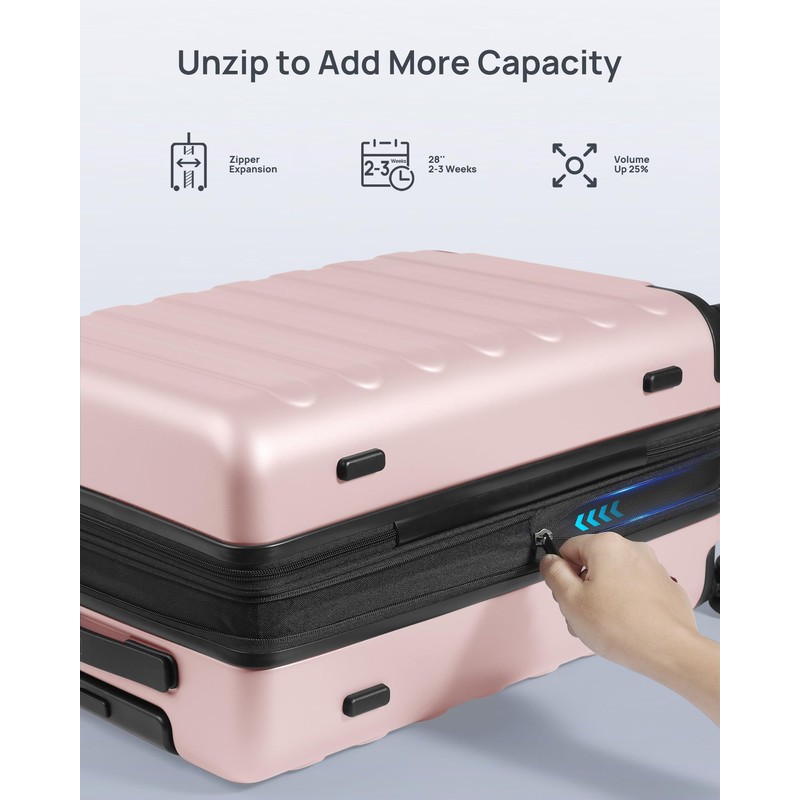 NINETYGO Luggage Sets 3 Piece, Carry On Luggage Airline Approved,