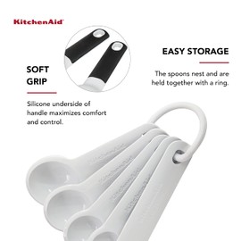KitchenAid Plastic Measuring Spoons, Set Of 5, White