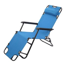 Lounge Bed Chair,Outdoor Reclining Chaise Pool Patio Camping Cot Portable Relax Color Blue