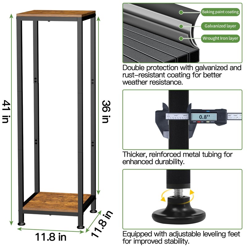 2-Pack Plant Stand Indoor, 41'' Extra Tall Wood Plant Stands