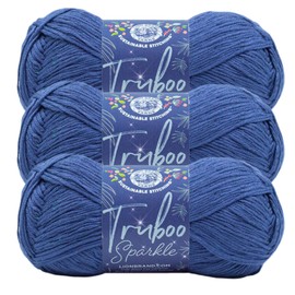Lion Brand Yarn 836-304A Truboo Sparkle Yarn, Night Sky