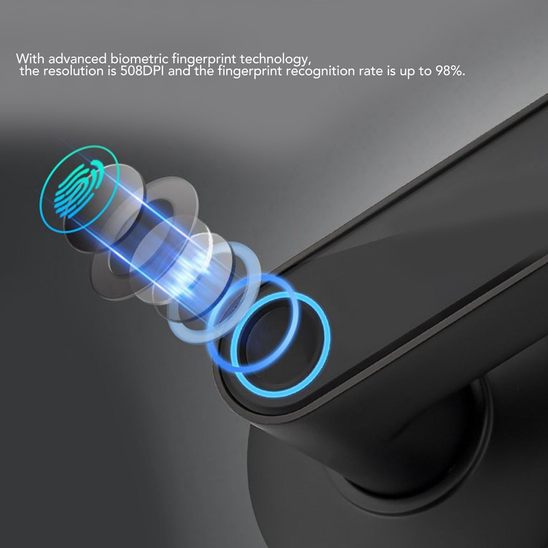 Fingerprint Lock Emergency Charging Low Battery Reminder Accurate Smart Door