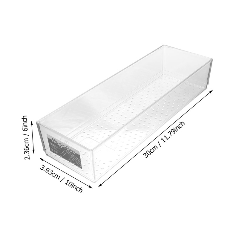 WOONEKY Desk Drawer Organizer Storage Container Translucent for Makeup Kitchen