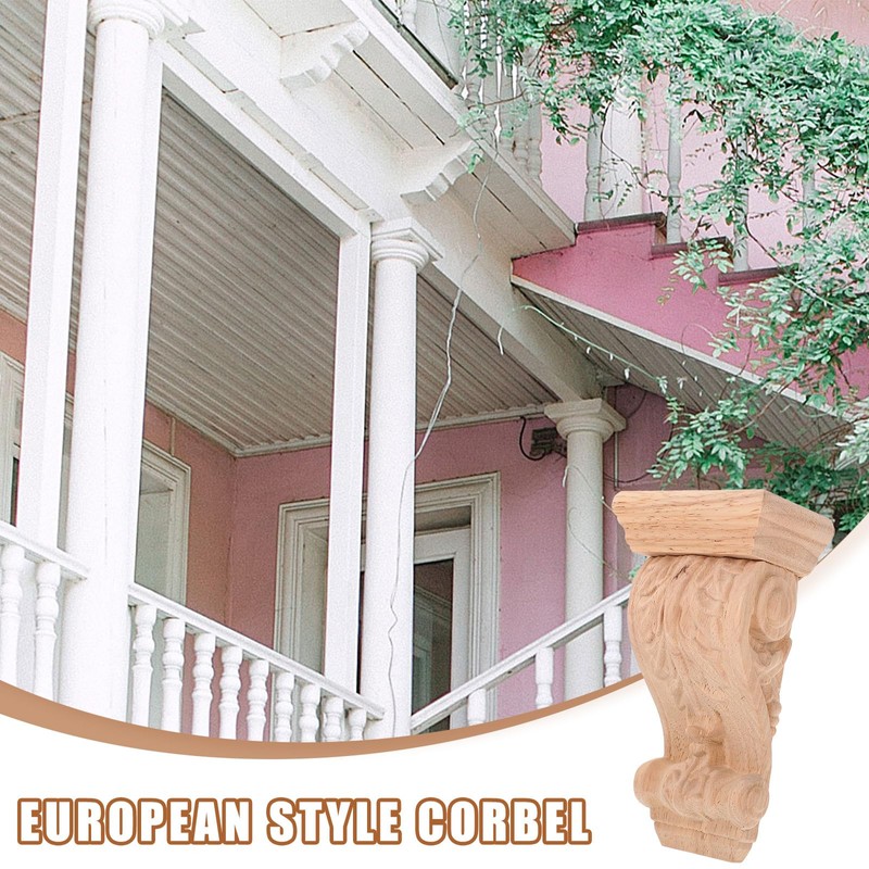 Wooden Console, Capitals Made of Wood, Decorative Shelf Brackets Wood