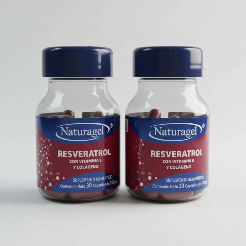 Resveratrol Con Vitamina E Y Colageno Suplemento 2 Pack